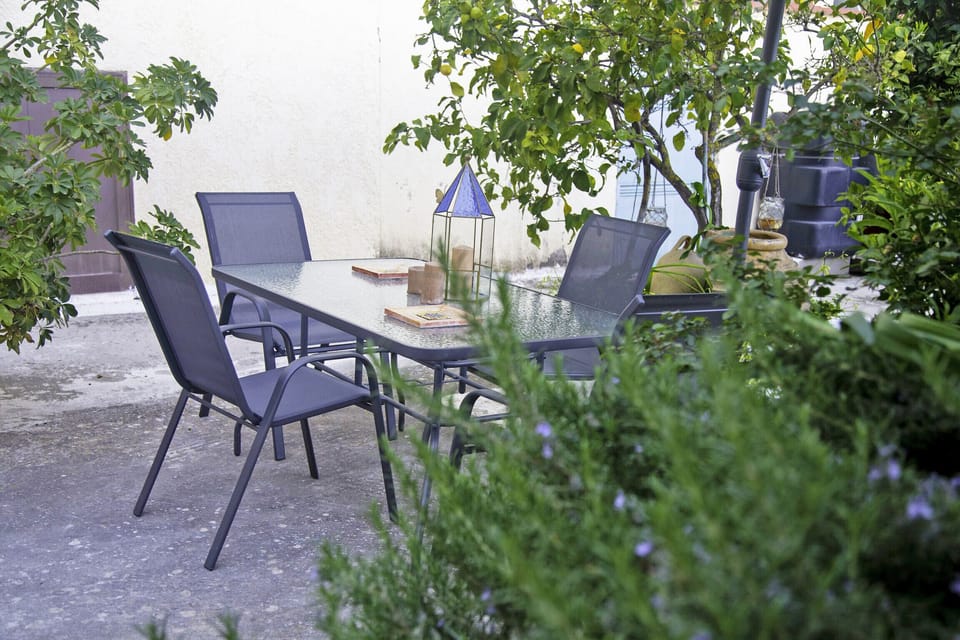 Patio of Cozy Studio for 4,Areopoli,Mani,Near Amenities & Beaches