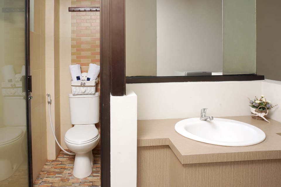 Deluxe Room | Bathroom | Shower, bidet, towels, soap