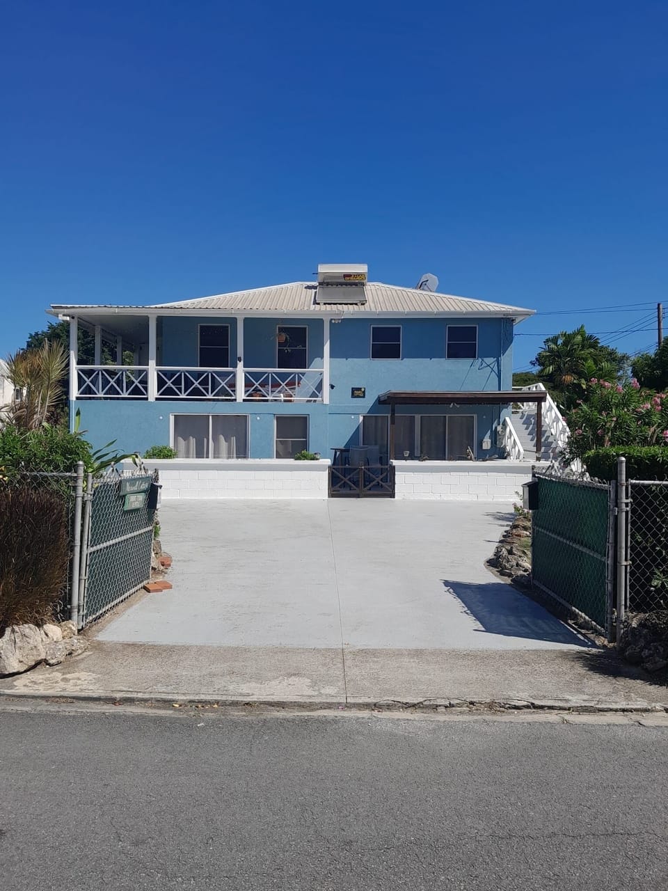 Front view from outside driveway.