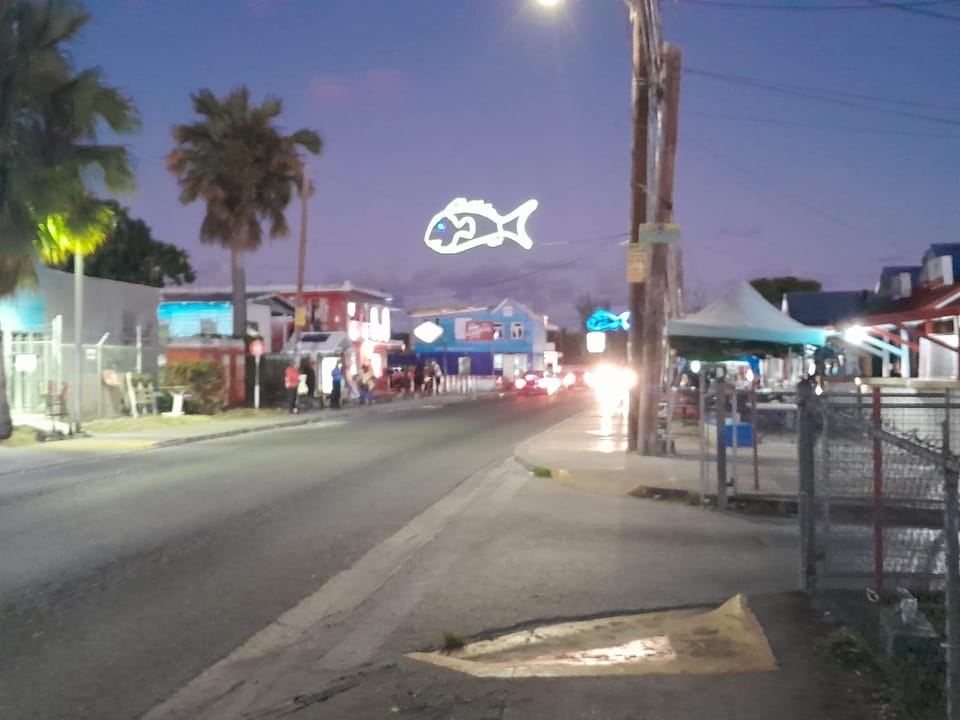 Road outside Oistins fish fry