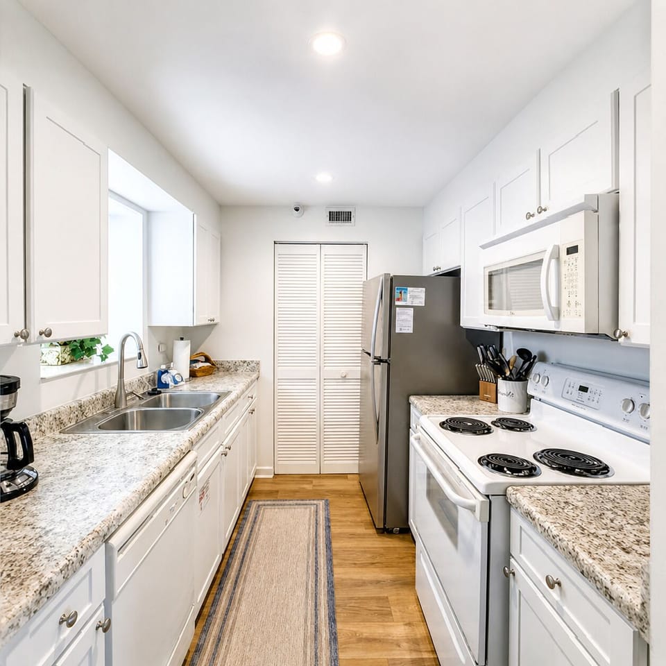 Bright galley-style Kitchen