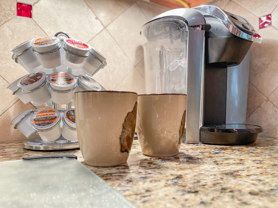 Cup of coffee?  Keurig and K-Cups included.