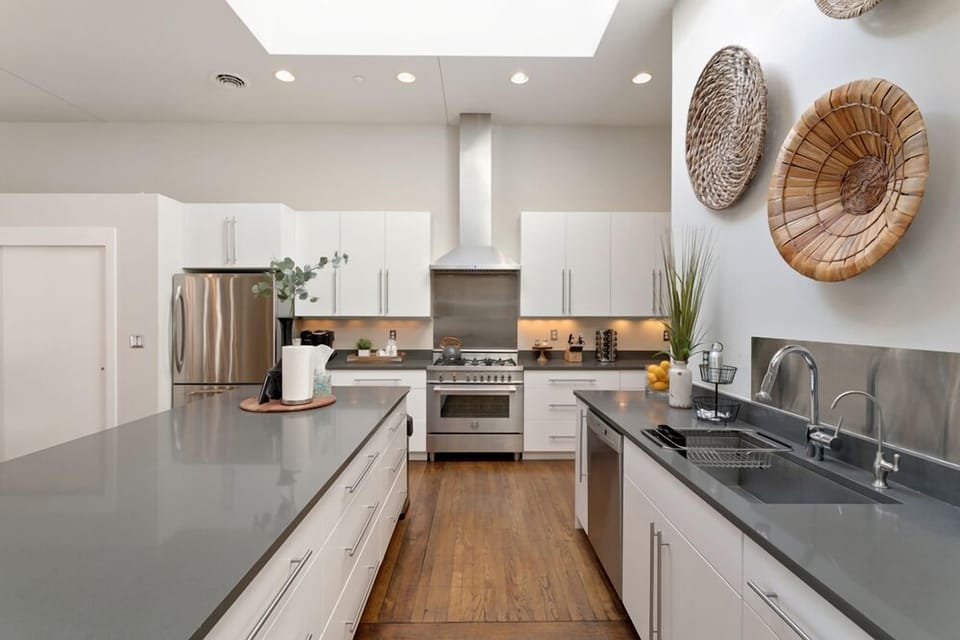 Beautiful Chef's Kitchen with Stainless Steel Appliances