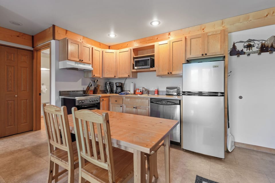 Enjoy meals together around a table that comfortably seats 4.