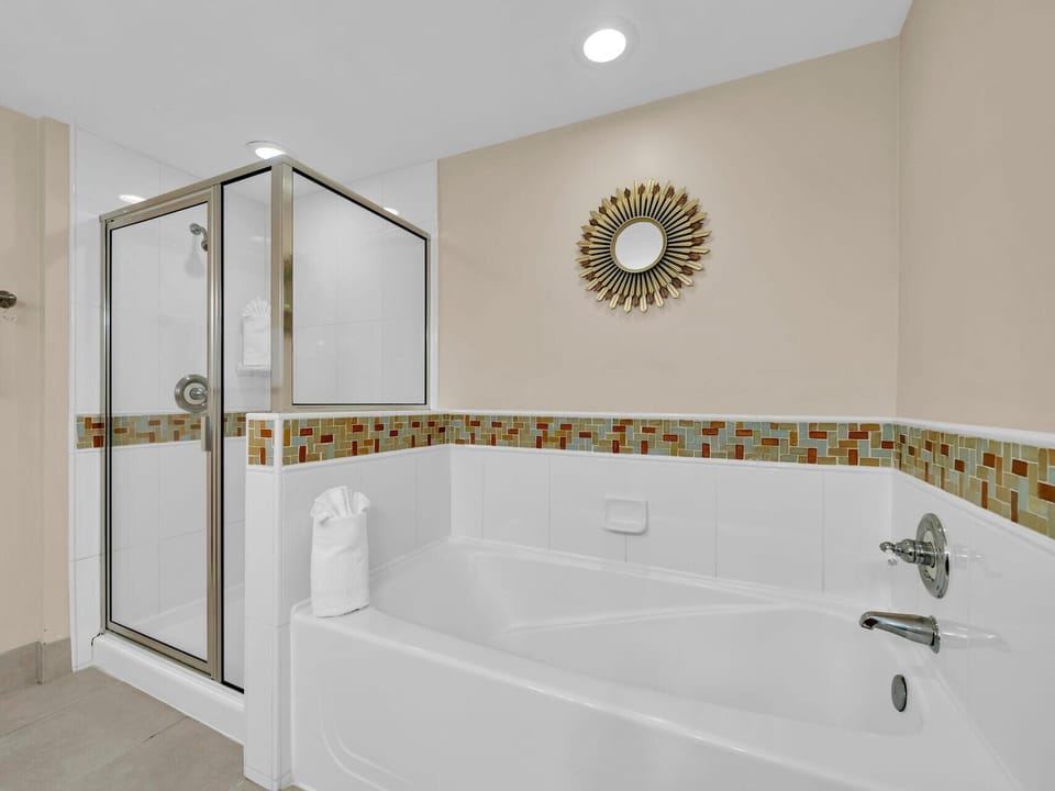 Master Bathroom With Walk In Shower and Soaker Tub