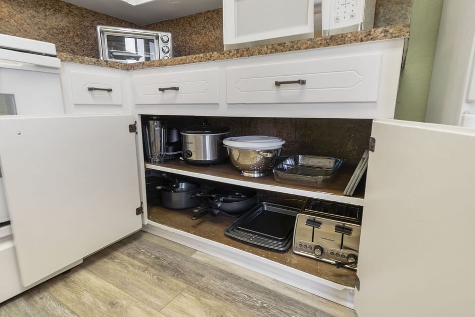 All the essentials plus small appliances and more are available. 