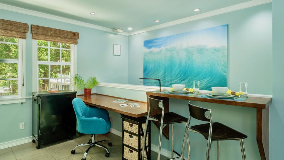 Tackle a bit of work at the built-in desk...