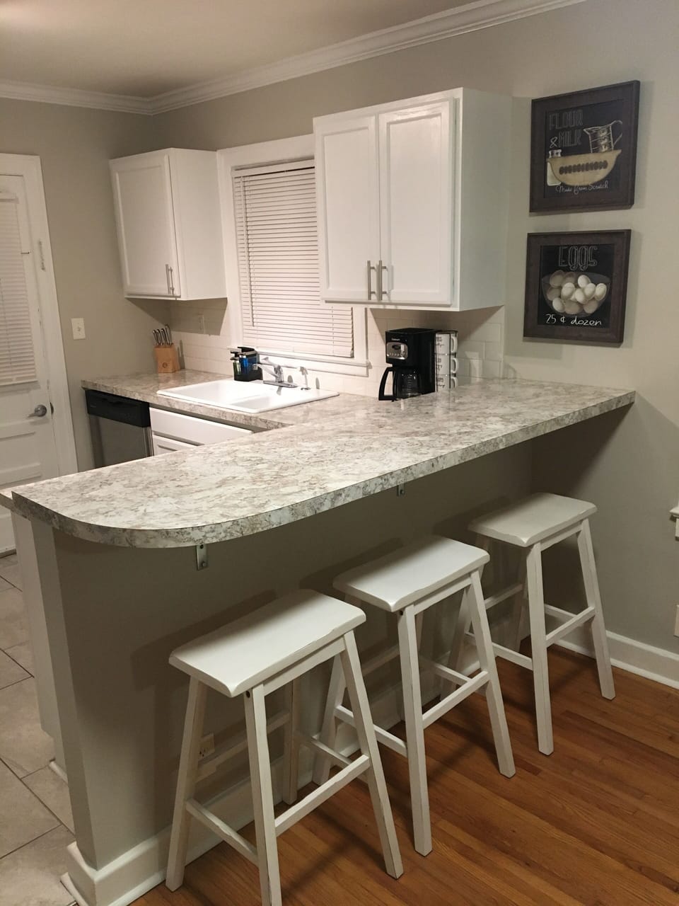 For a quick bite or giving the chef some company, pull up a stool.