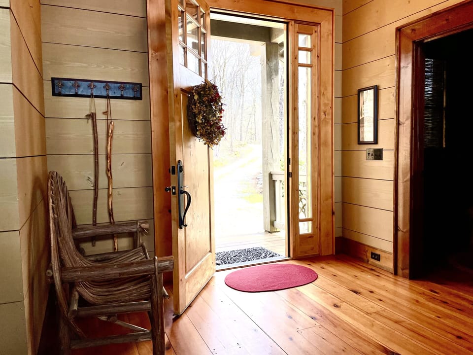 Custom screen doors for free-flowing mountain breezes thoughout the main level.