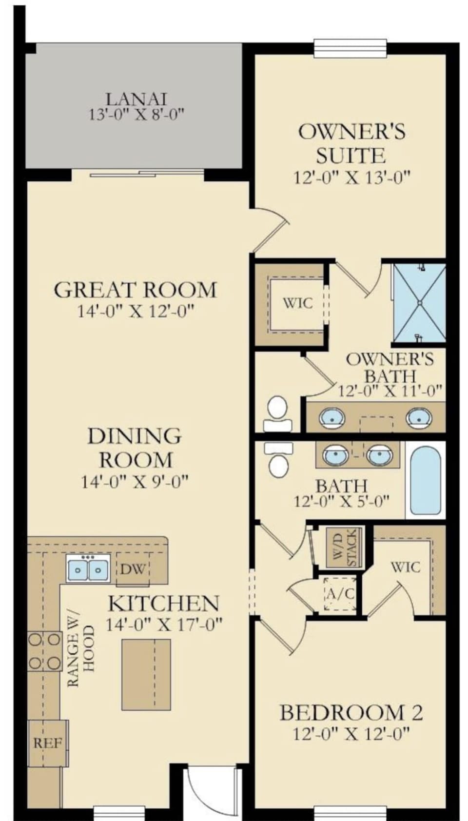 Floor Plan of Condo Master has Pool view 