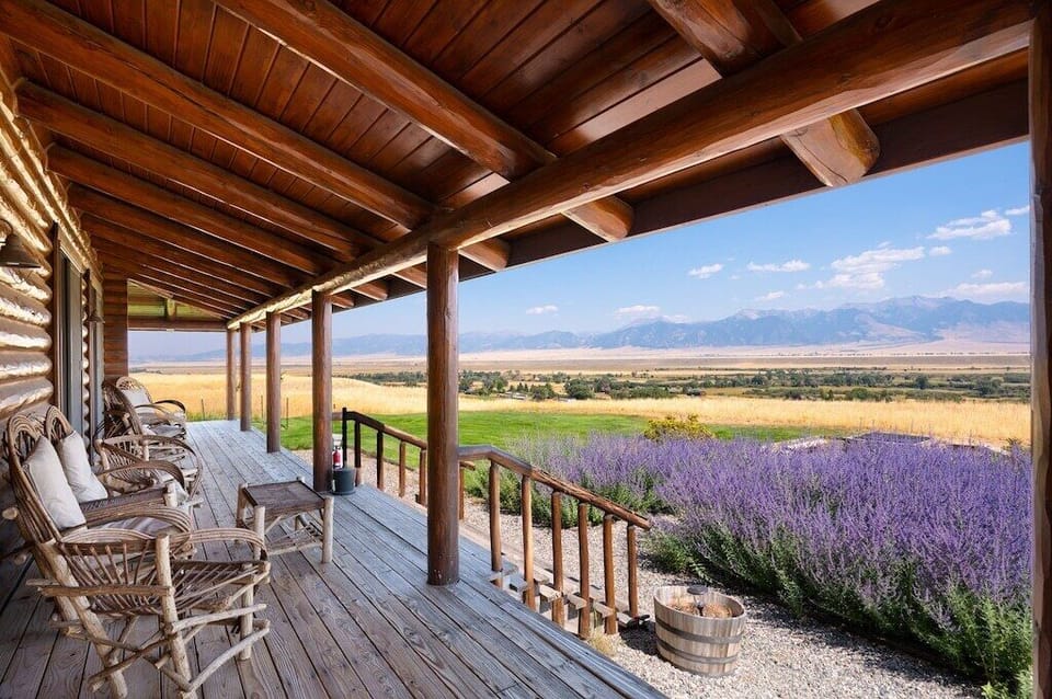 East deck with sliding door to King bedroom. Comfortable seating on deck.