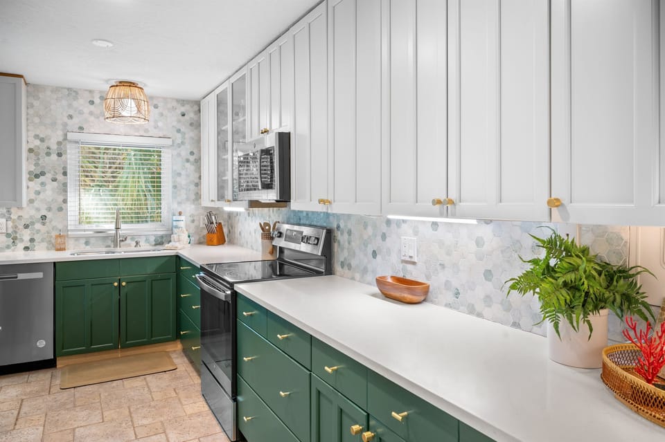 Step into the fully equipped kitchen