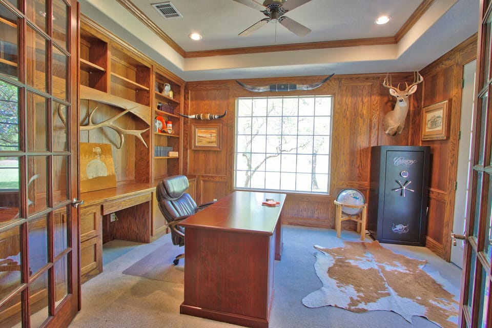 Separate working space with wooden desk