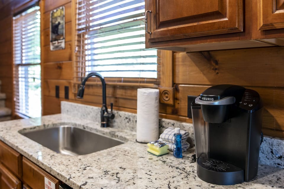 Keurig and starter set of amenities to get you going on your first night.