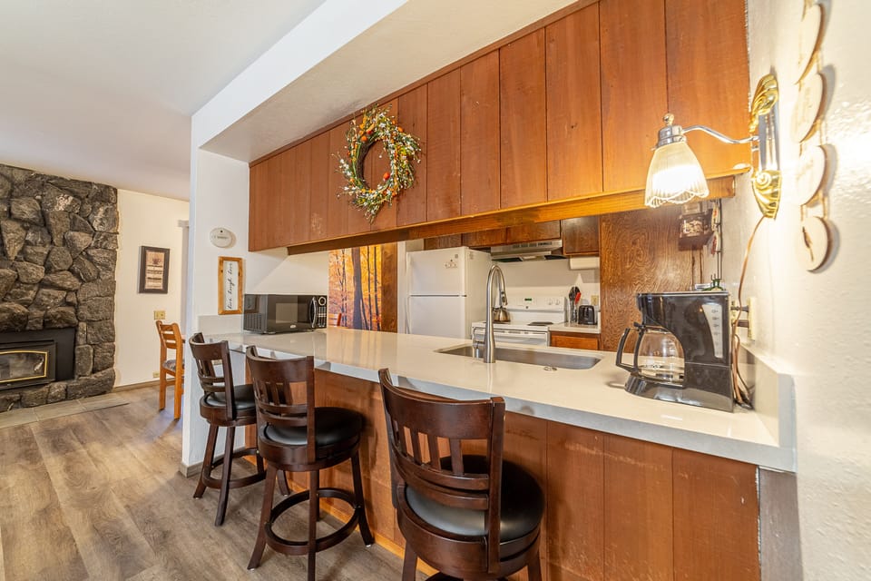 Bar seating in kitchen
