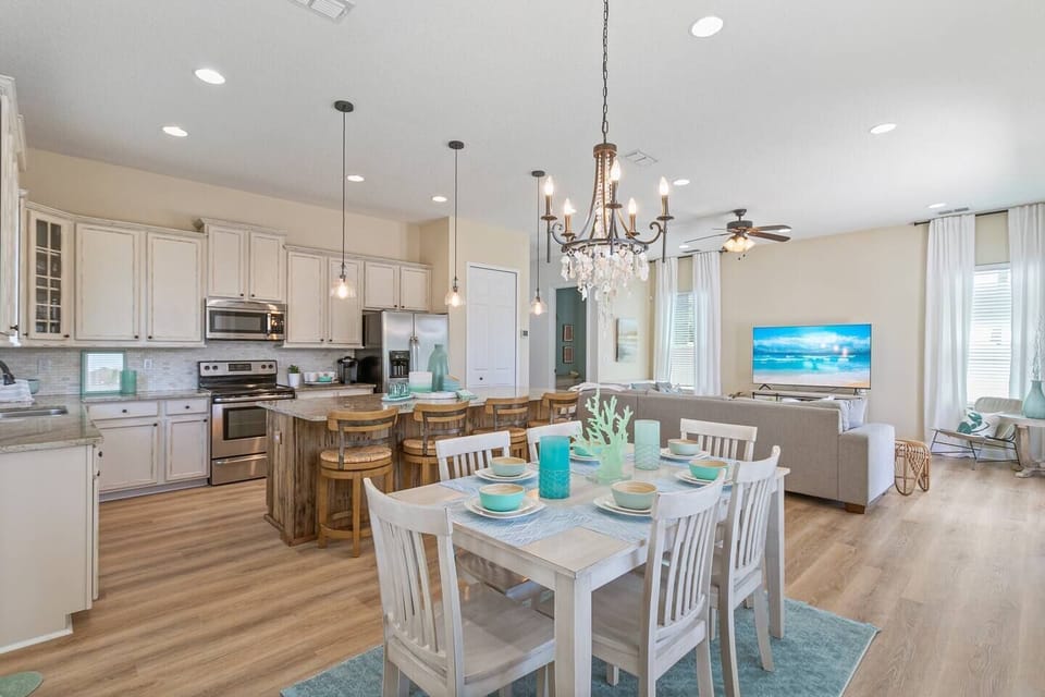 Gather around the dining table for meals, conversation, and time together