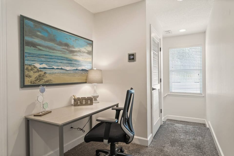 Dedicated upstairs office nook with natural light