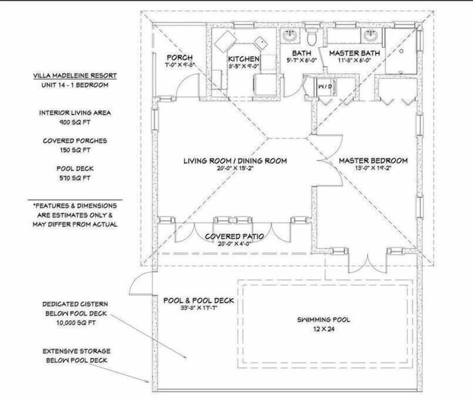 Everything centers around your private pool and patio