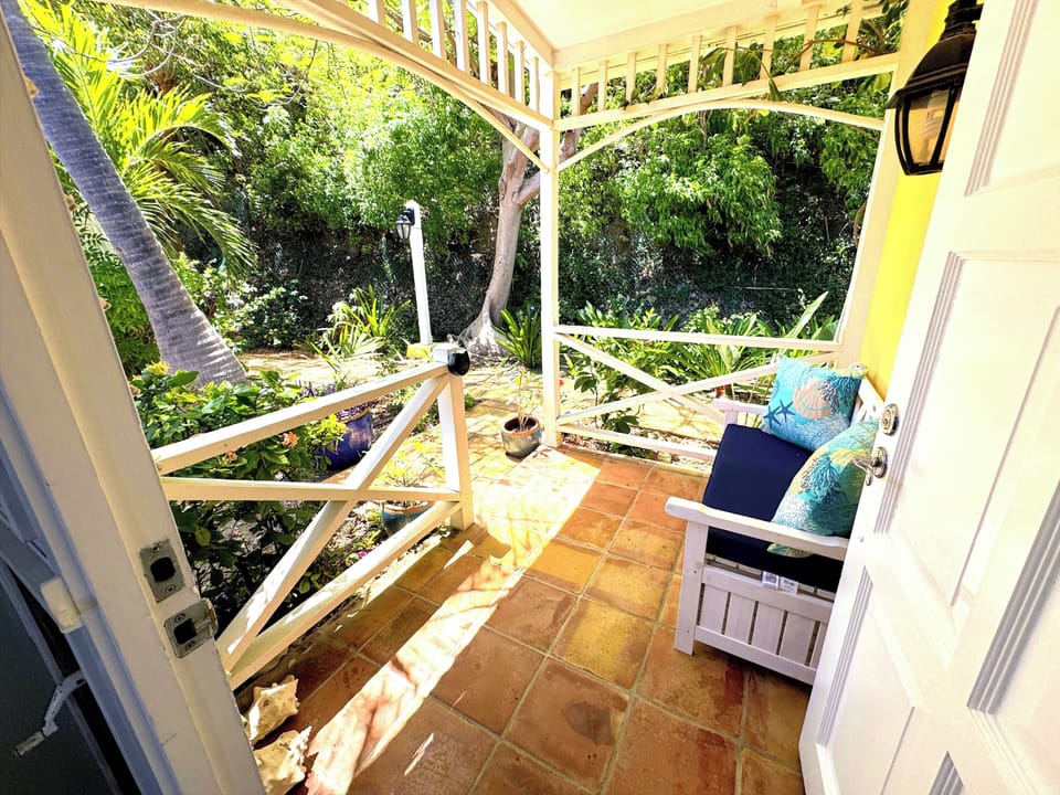 Look out the front door to enjoy tropical landscape