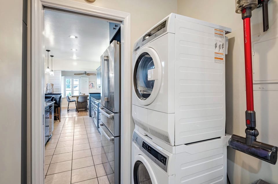 Washer and Dryer. Dyson vac for any sand pick up when coming back from beach