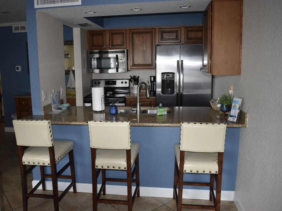 Bar next to kitchen
