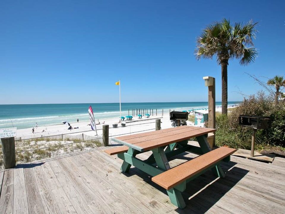 Outdoor table near  grills 