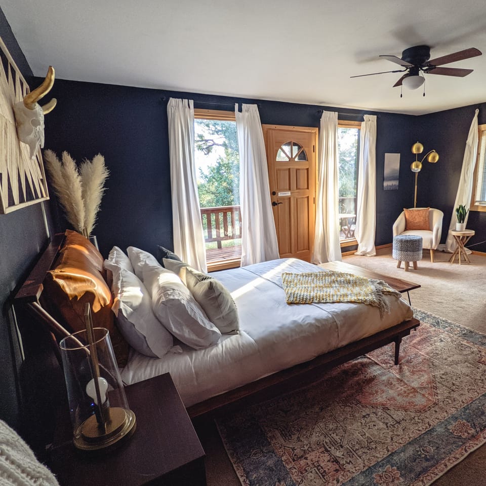 Believe me when I say our primary bedroom is huge, so much room for activities!
