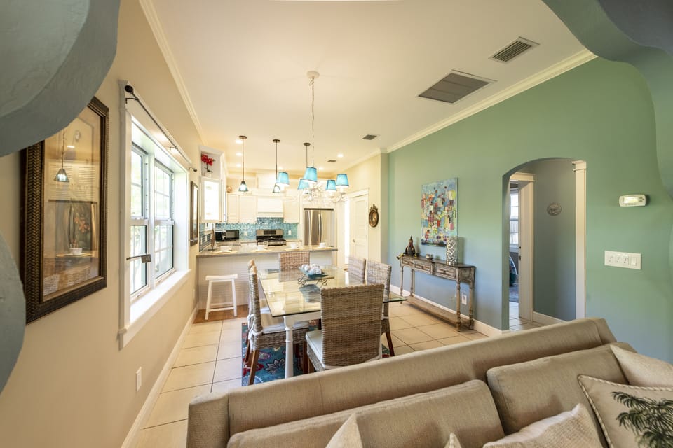 Living room to kitchen view 