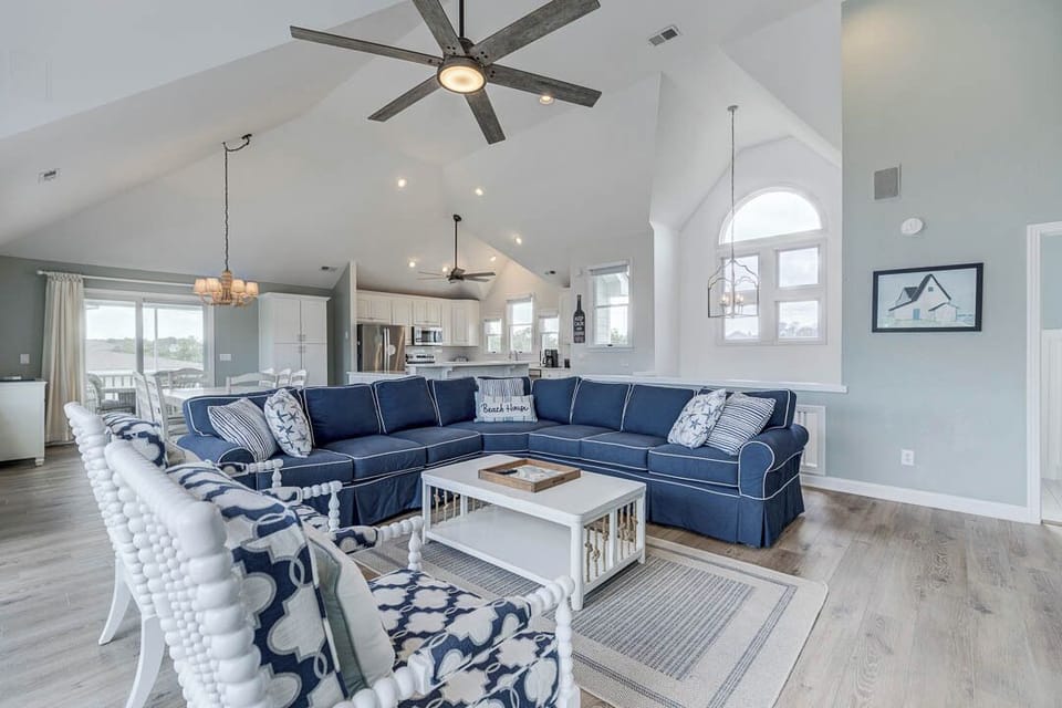 Top-Level Living Room with Deck Access