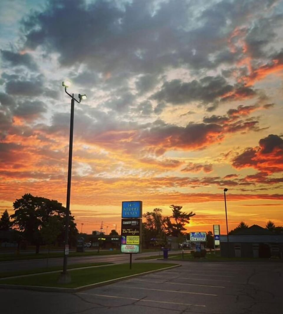 Catch stunning sunset skies over town for a perfect end to your day.