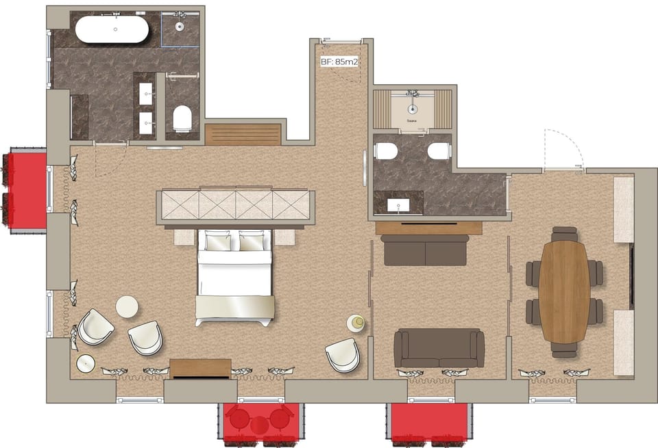 Presidential Suite, 1 Bedroom, Balcony | Minibar, in-room safe, soundproofing, WiFi (free)