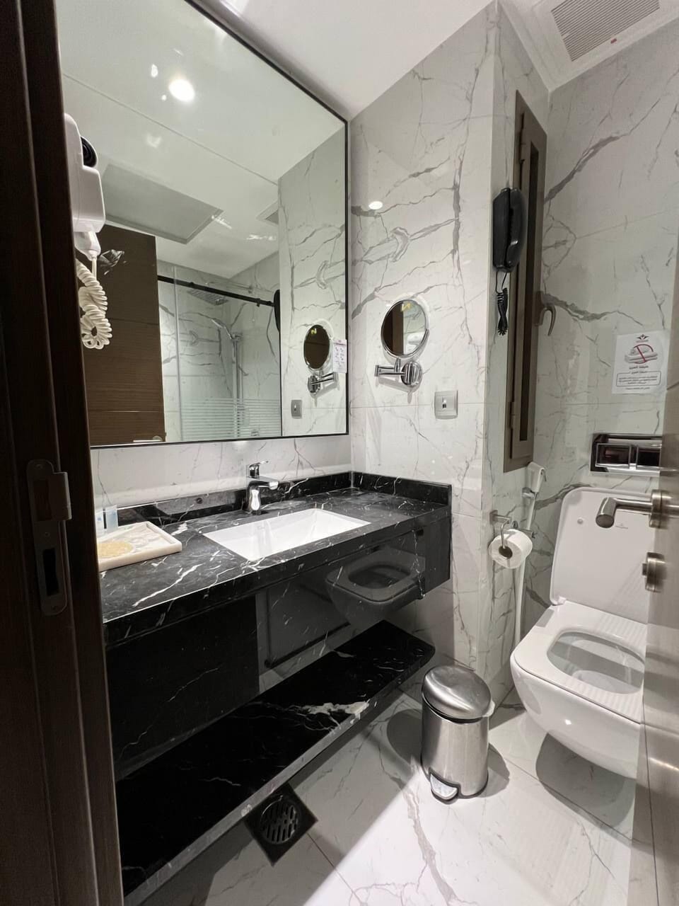 Free toiletries, hair dryer, slippers, bidet