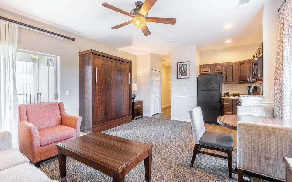 Studio • Murphy Cabinet, Kitchenette & Dining