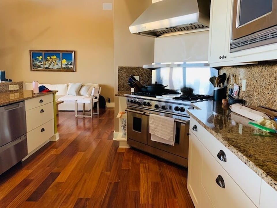 Gourmet kitchen with amazing view. 