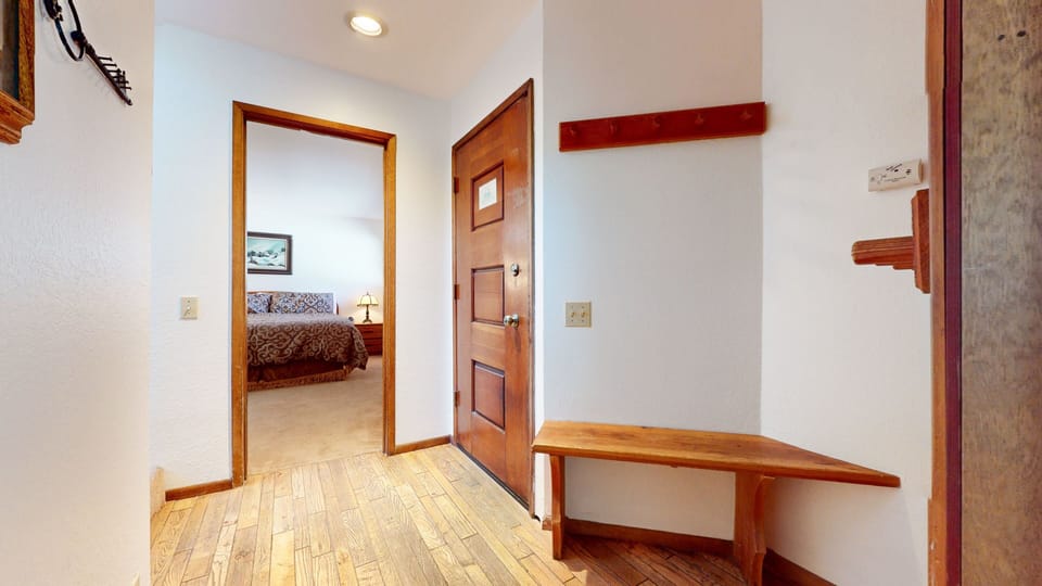 Indoors, Floor, Flooring, Hardwood, Bed
