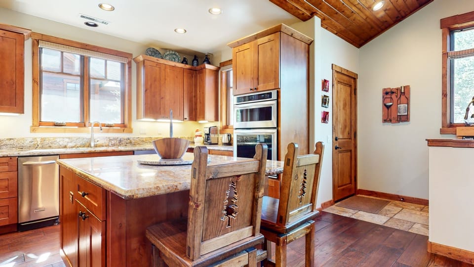 Indoors, Hardwood, Stained Wood, Kitchen, Floor