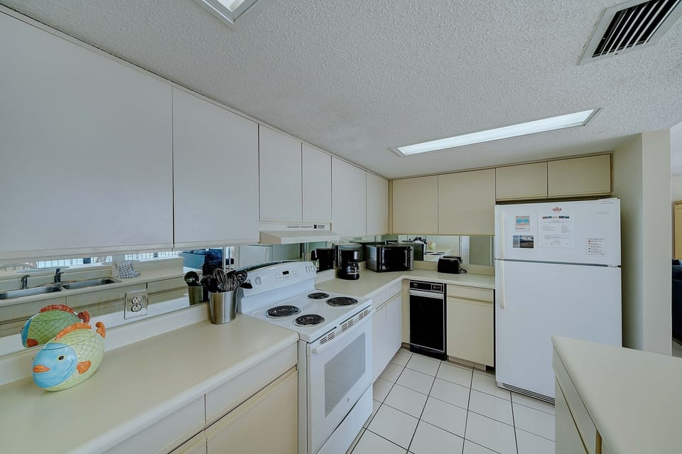 The fully equipped kitchen has everything you need to prepare meals for family & friends.