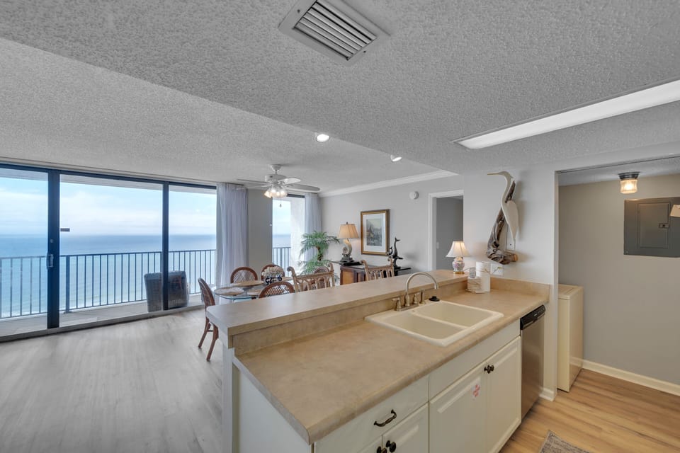 The fully equipped kitchen has everything you need to prepare meals for family & friends.