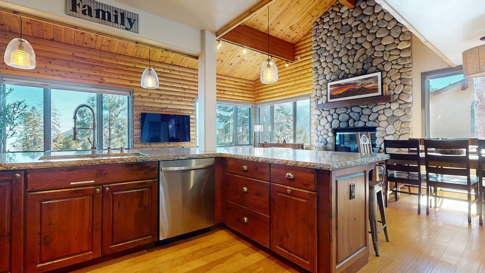 Indoors, Hardwood, Stained Wood, Kitchen, Sink