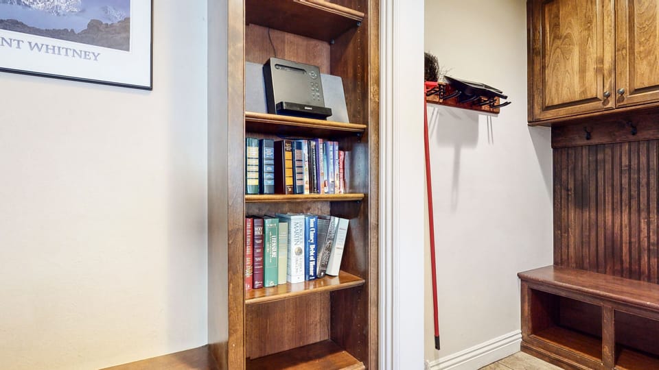 Furniture, Indoors, Hardwood, Bookcase, Shelf