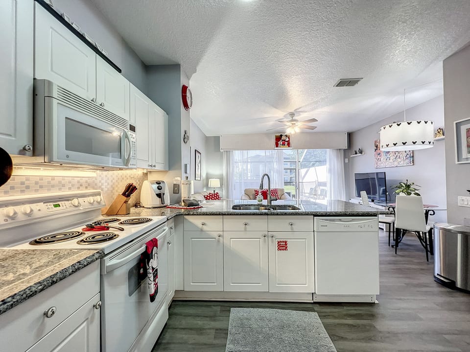 Bright and open kitchen leading to the dining and living areas for easy entertaining.