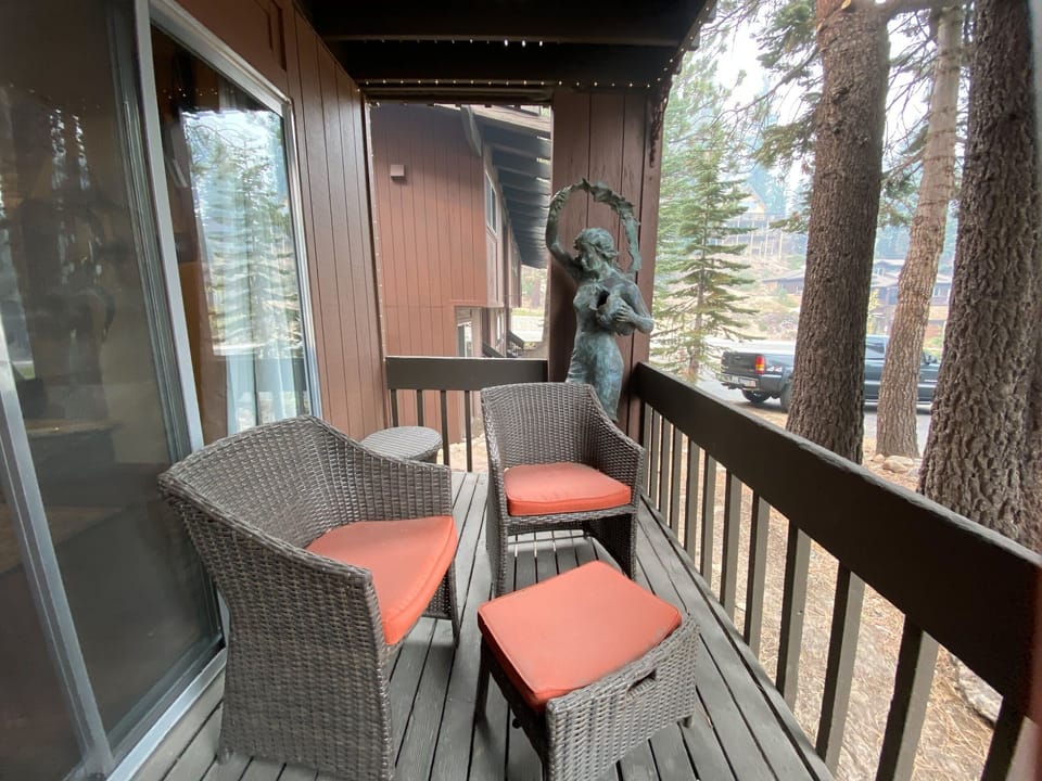 Chair, Furniture, Balcony, Railing, Flooring