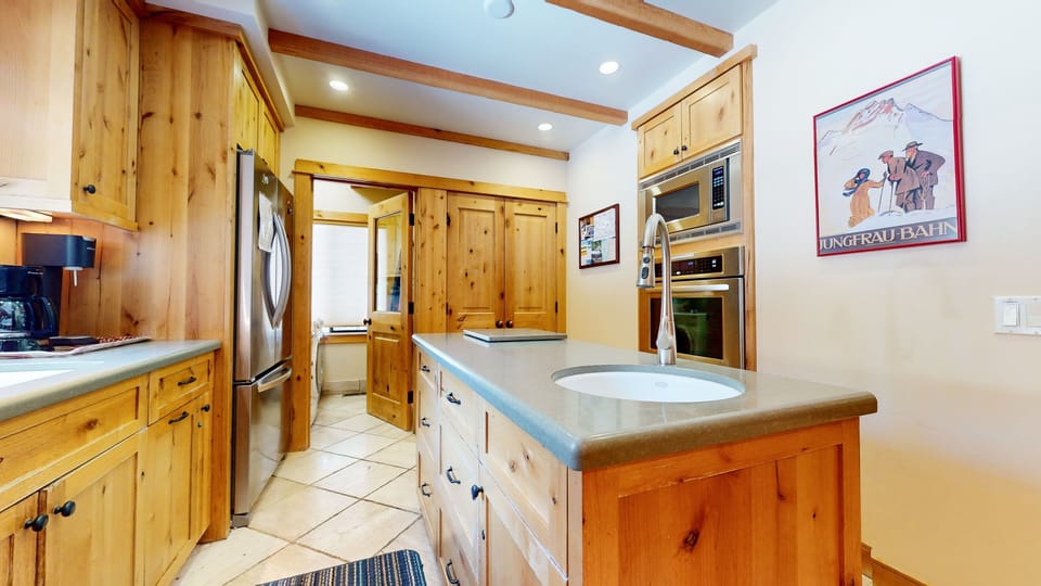 Indoors, Sink, Kitchen, Refrigerator, Hardwood