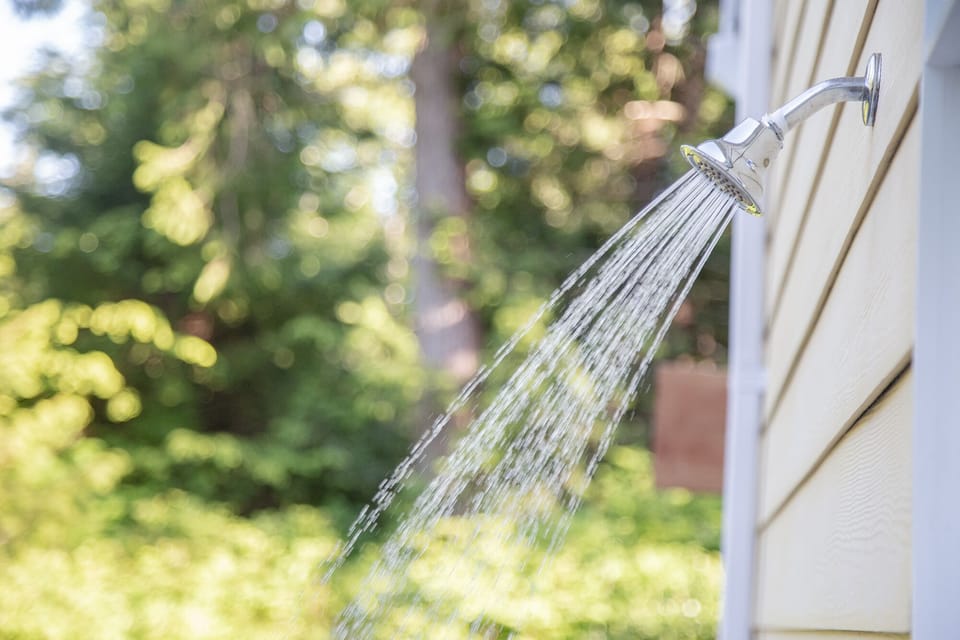 Tofino Hummingbird Cottage outdoor shower