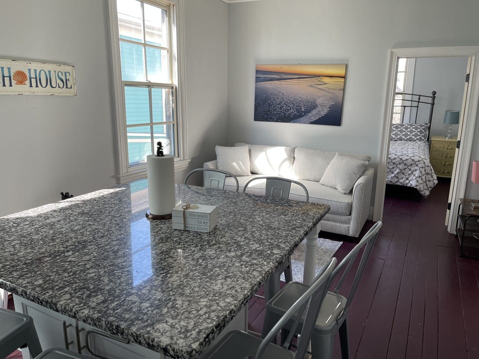 Kitchen and Living room area.