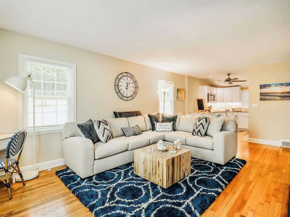 Spacious living space with 65' flat screen TV and free hi-speed WiFi.