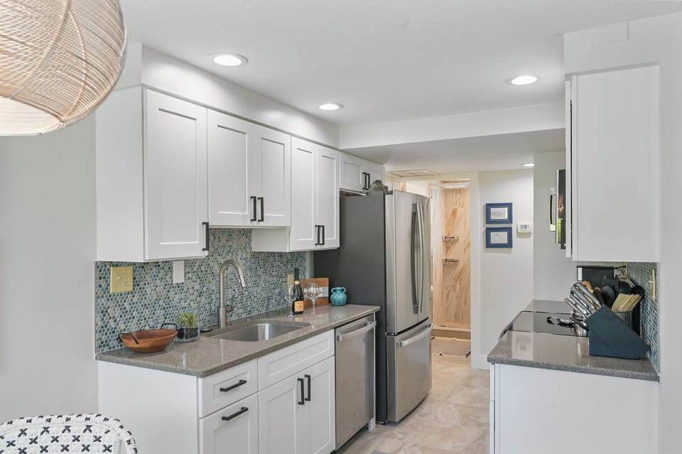 Full size refrigerator and dishwasher