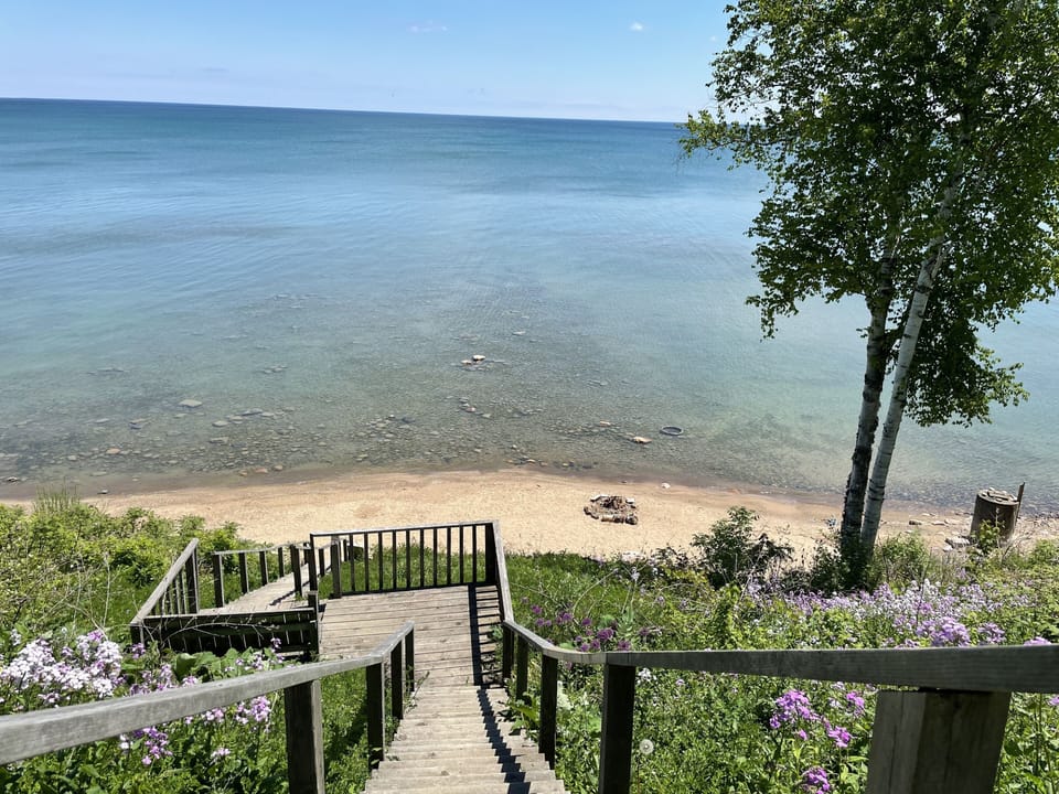 Stairs going down to beach 