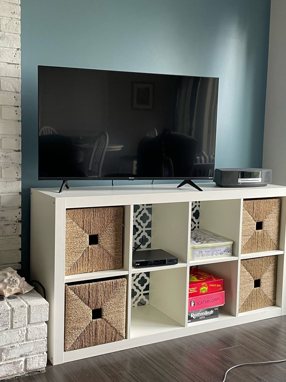 Living room/ tv- dvd and DVD player - stereo- board games 