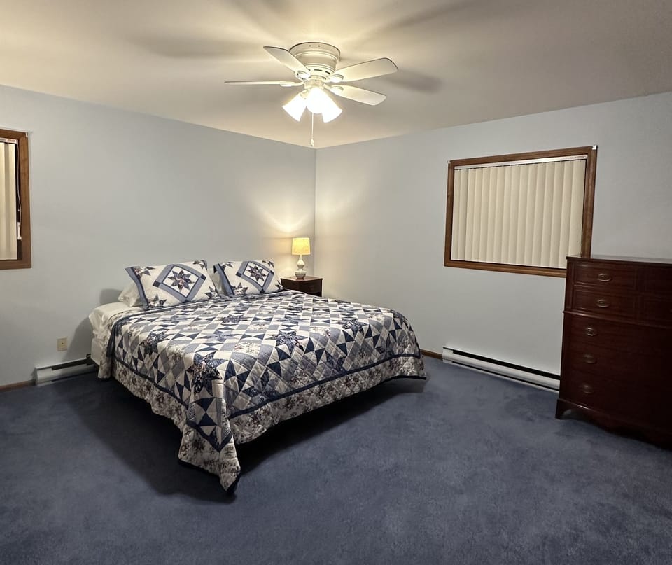 Master Bedroom with King bed and ensuite bathroom.